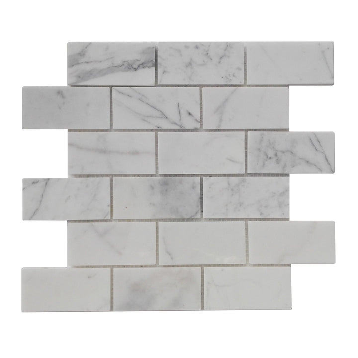 Calacatta 12-in x 12-in Polished Marble Mosaic Floor and Wall Tile(1-sq. ft/ Piece)