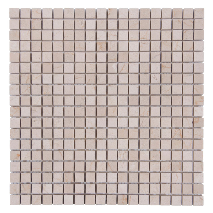 Cream Marfil 12-in x 12-in Polished Mosaic Floor and Wall Tile(1-sq. ft/ Piece)
