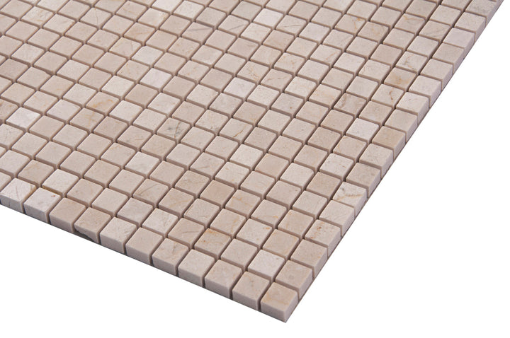 Cream Marfil 12-in x 12-in Polished Mosaic Floor and Wall Tile(1-sq. ft/ Piece)