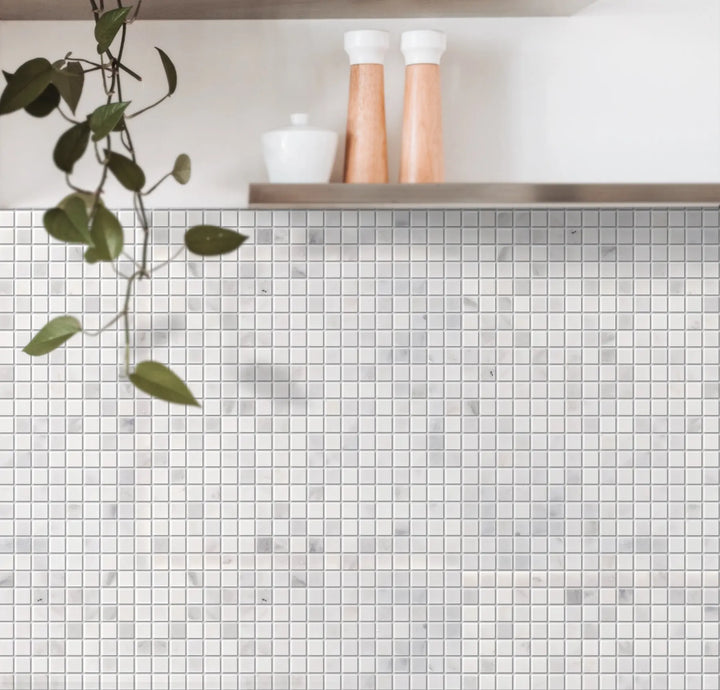 Oriental White 12-in x 12-in Marble Mosaic Floor and Wall Tile(1-sq. ft/ Piece)