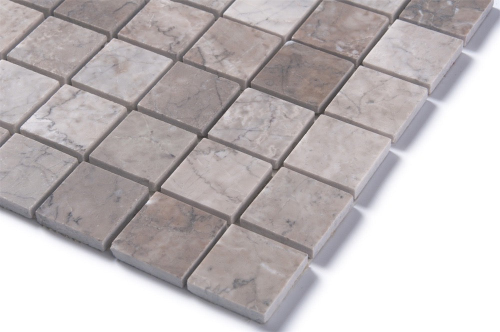 Gray Cloud 12-in x 12-in Polished Marble Mosaic Floor and Wall Tile(1-sq. ft/ Piece)