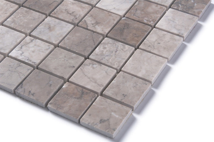 Gray Cloud 12-in x 12-in Polished Marble Mosaic Floor and Wall Tile(1-sq. ft/ Piece)