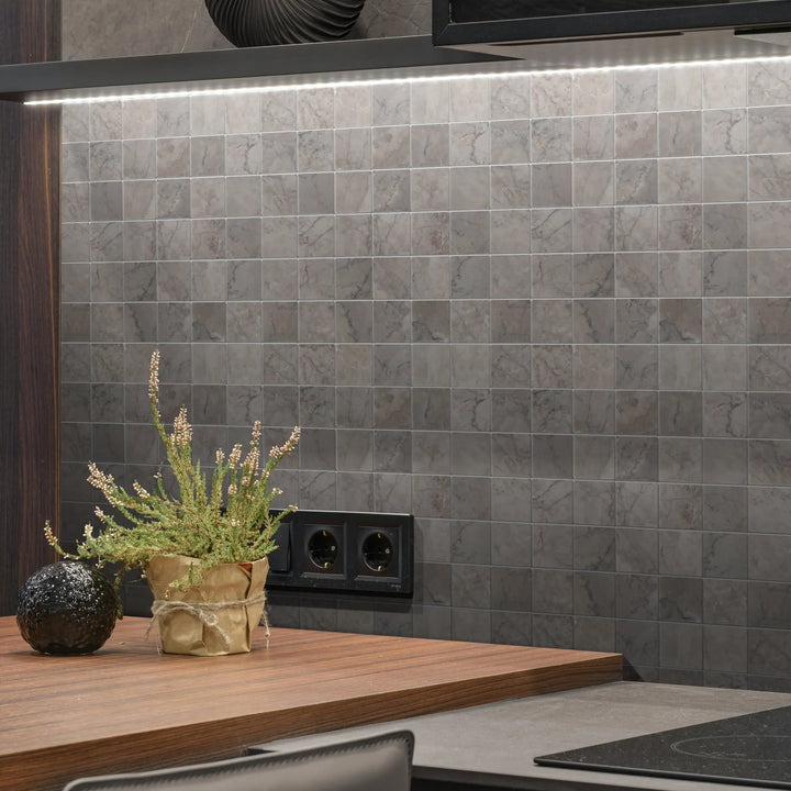 Gray Cloud 12-in x 12-in Polished Marble Mosaic Floor and Wall Tile(1-sq. ft/ Piece)