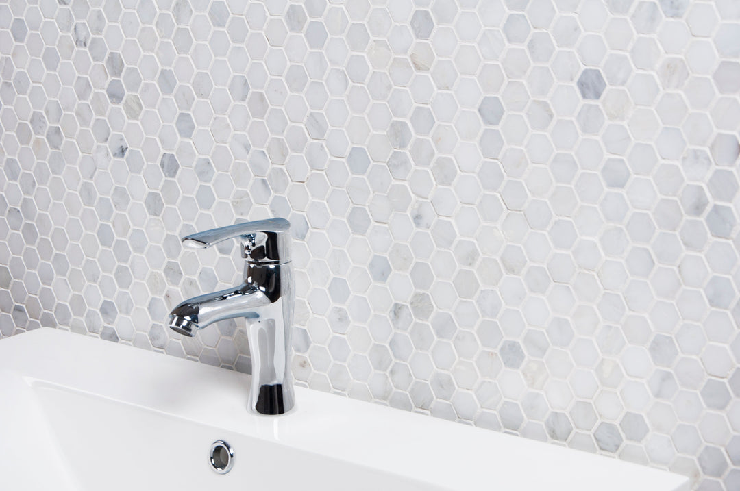 1-in Oriental White Hexagon 12-in x 11-in Marble Mosaic Floor and Wall Tile(0.92-sq. ft/ Piece)