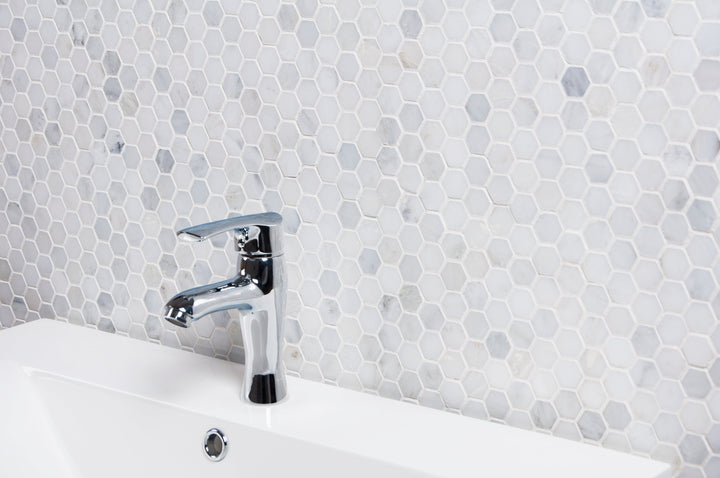 1-in Oriental White Hexagon 12-in x 11-in Marble Mosaic Floor and Wall Tile(0.92-sq. ft/ Piece)