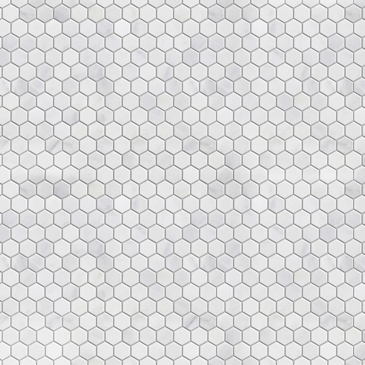 1-in Oriental White Hexagon 12-in x 11-in Marble Mosaic Floor and Wall Tile(0.92-sq. ft/ Piece)