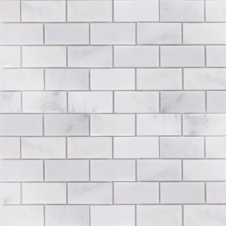 Oriental White 12-in x 12-in Marble Mosaic Wall Tile(1-sq. ft/ Piece)