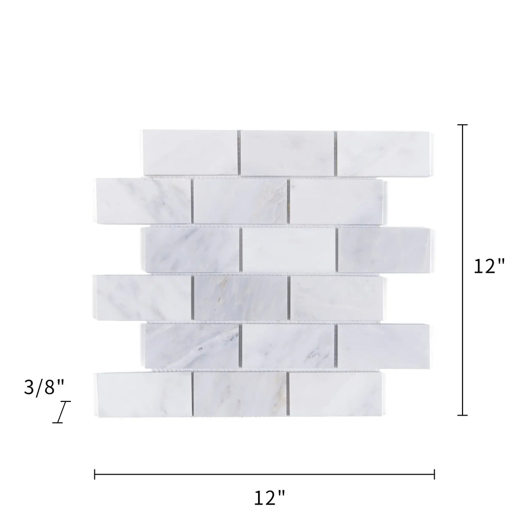 Oriental White 12-in x 12-in Marble Mosaic Wall Tile(1-sq. ft/ Piece)