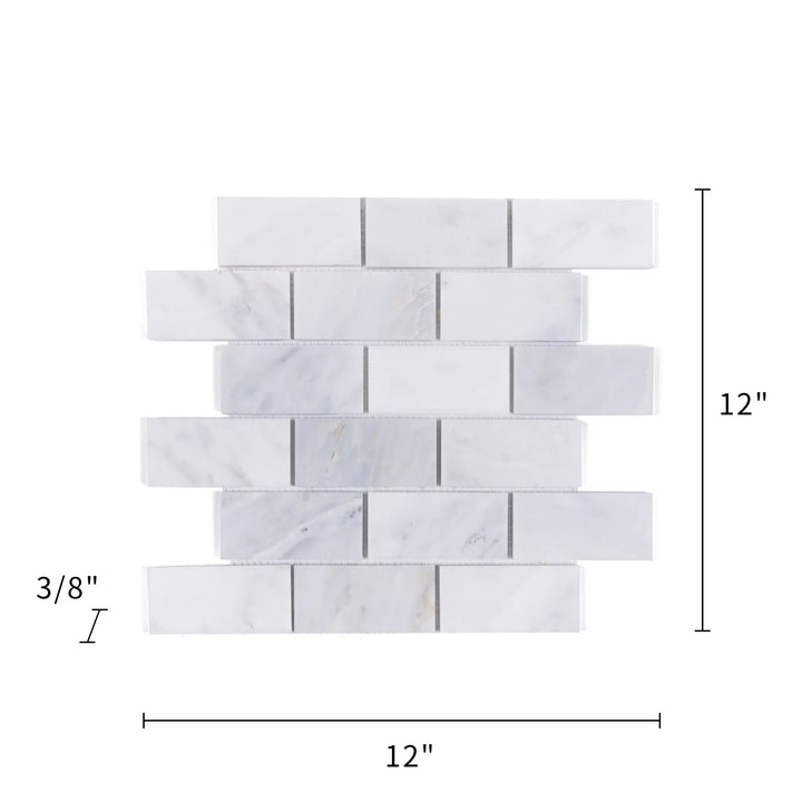 Oriental White 12-in x 12-in Marble Mosaic Wall Tile(1-sq. ft/ Piece)