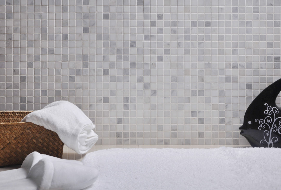 Oriental White 12-in x 12-in Marble Mosaic Floor and Wall Tile(1-sq. ft/ Piece)