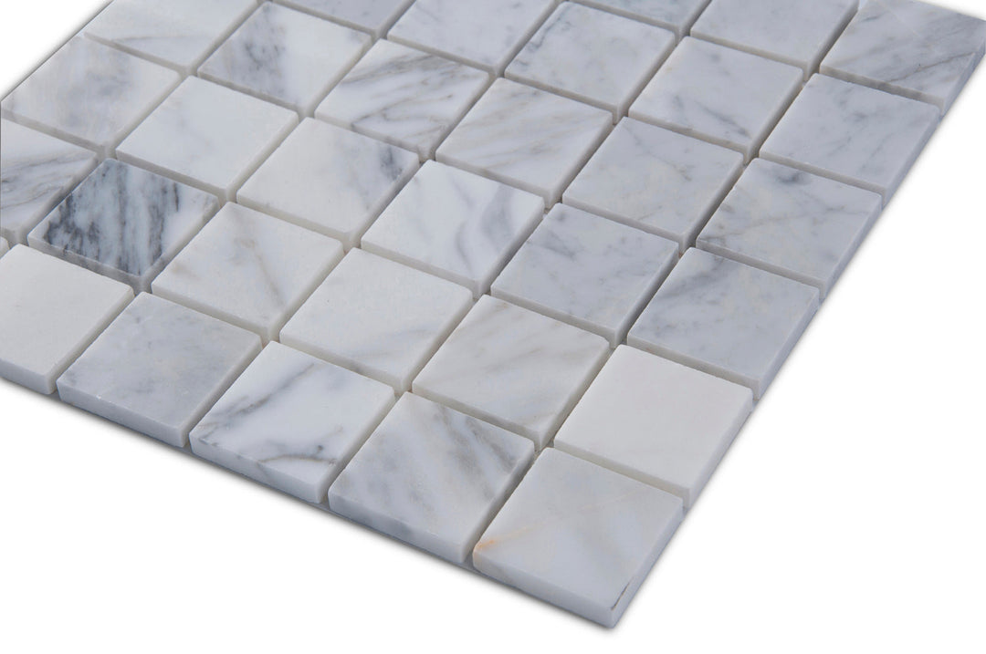 Carrara White 12-in x 12-in Polished Marble Mosaic Floor and Wall Tile(1-sq. ft/ Piece)