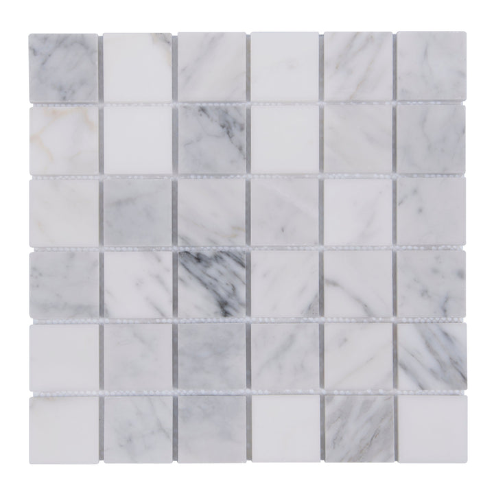 Carrara White 12-in x 12-in Polished Marble Mosaic Floor and Wall Tile(1-sq. ft/ Piece)