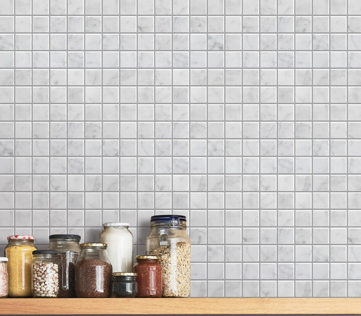 Carrara White 12-in x 12-in Polished Marble Mosaic Floor and Wall Tile(1-sq. ft/ Piece)