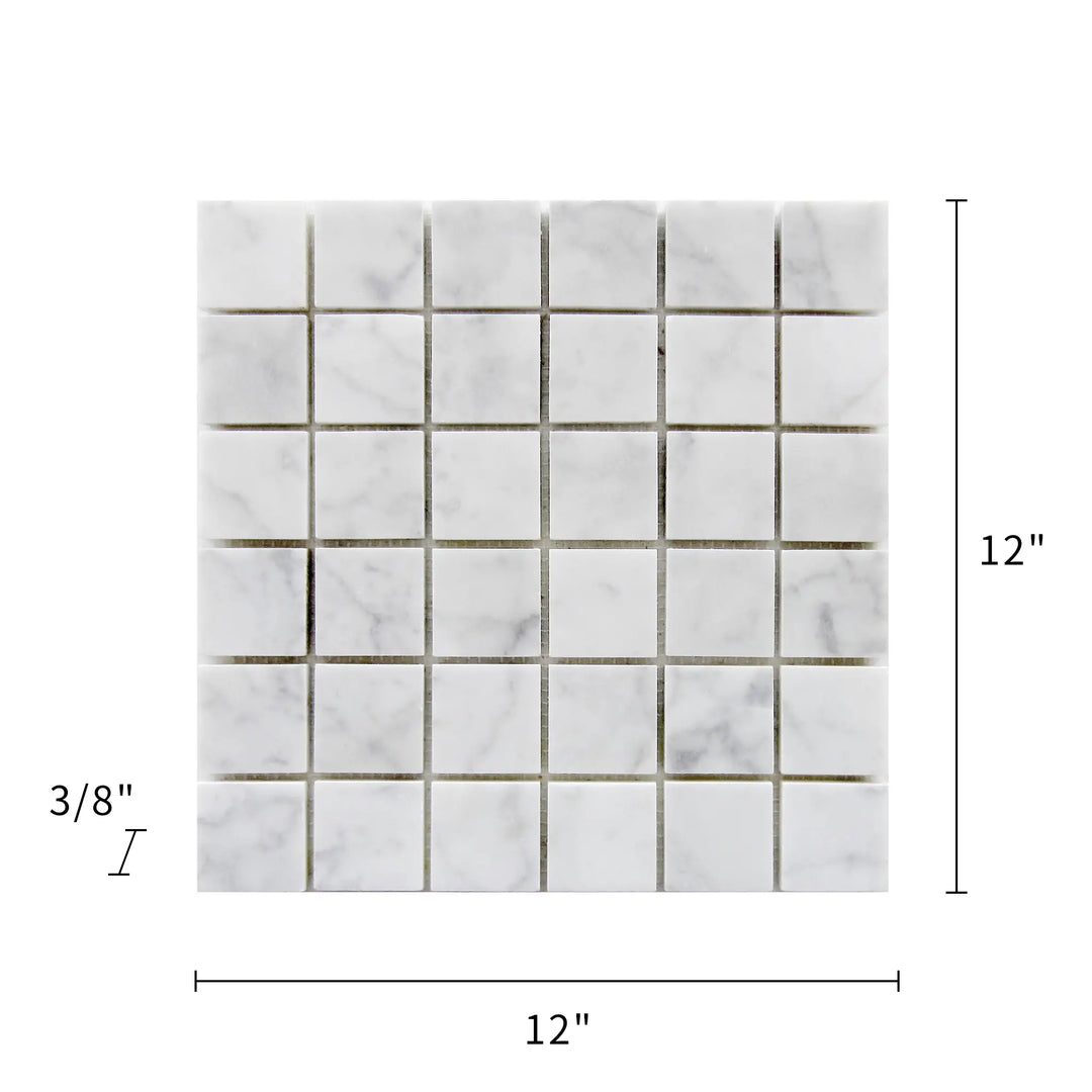 Carrara White 12-in x 12-in Polished Marble Mosaic Floor and Wall Tile(1-sq. ft/ Piece)