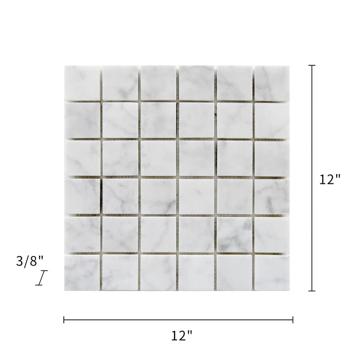 Carrara White 12-in x 12-in Polished Marble Mosaic Floor and Wall Tile(1-sq. ft/ Piece)