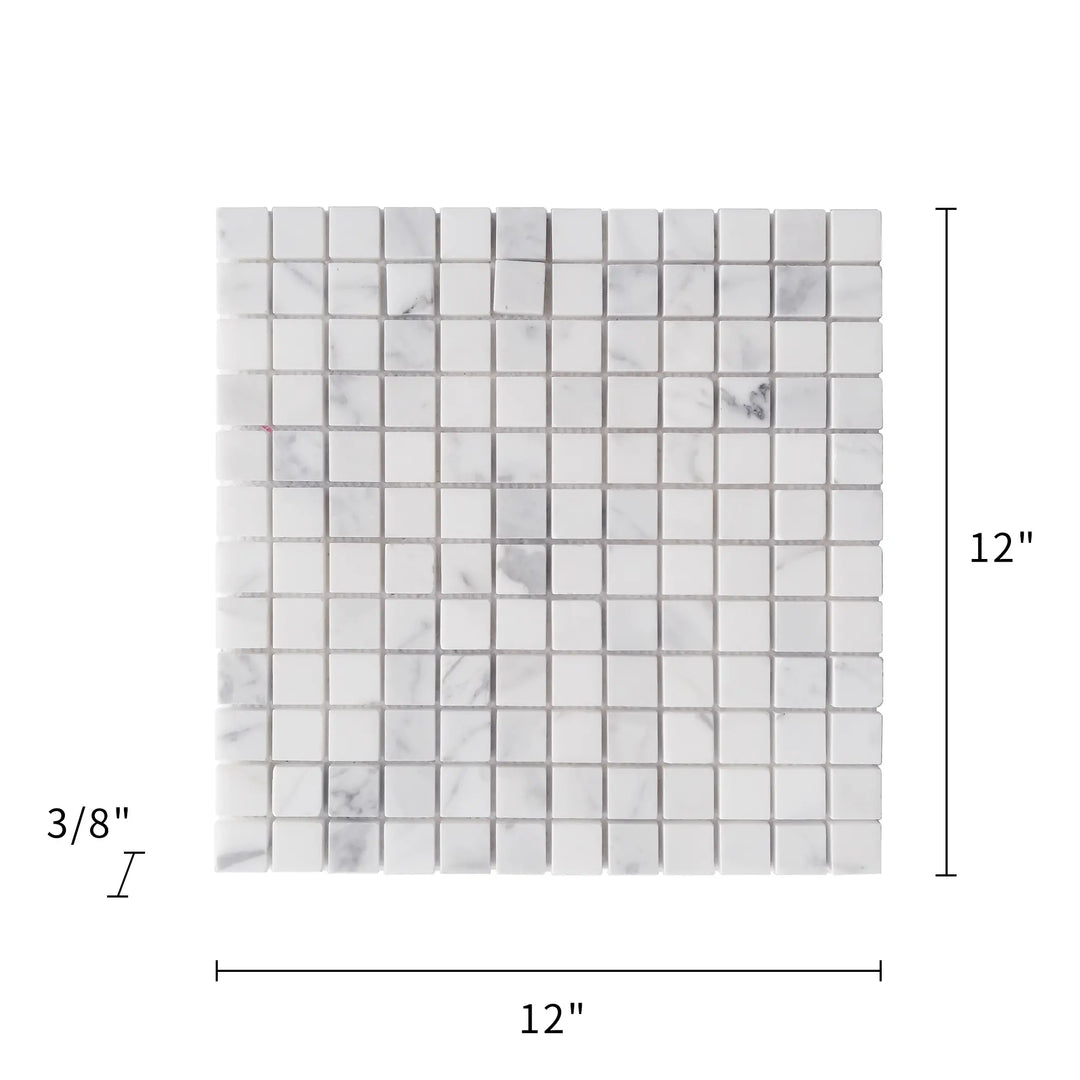 Oriental White 12-in x 12-in Marble Mosaic Floor and Wall Tile(1-sq. ft/ Piece)