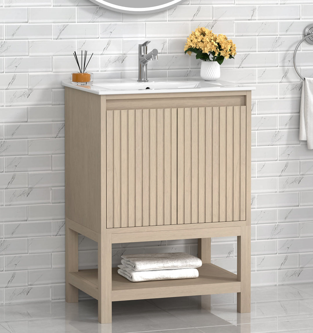 Mena Single Vanity With Porcelain Top