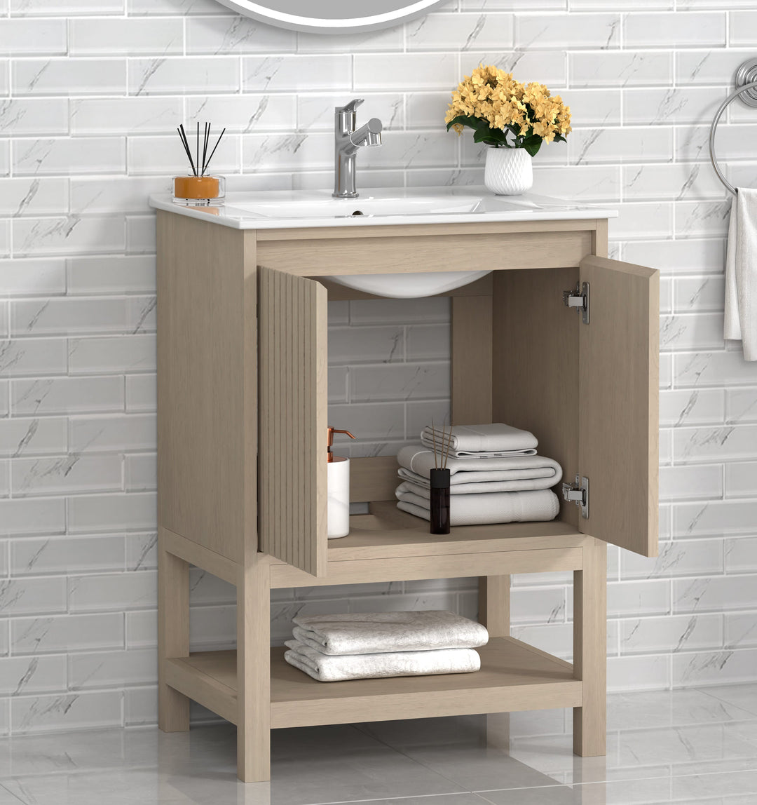 Mena Single Vanity With Porcelain Top