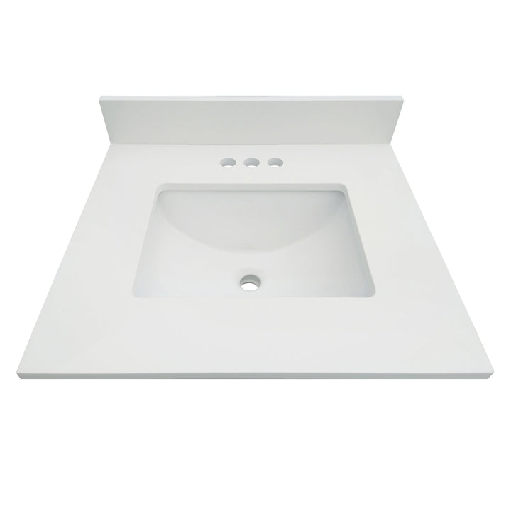 43" Snow White Quartz Vanity Top Sink