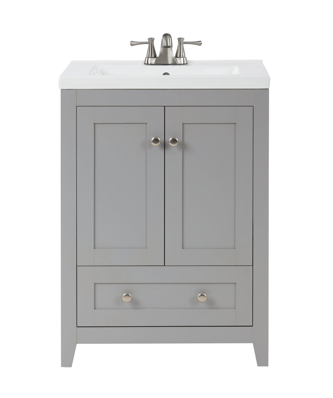 Adak 24" Compact Vanity in Gray with Porcelain Top