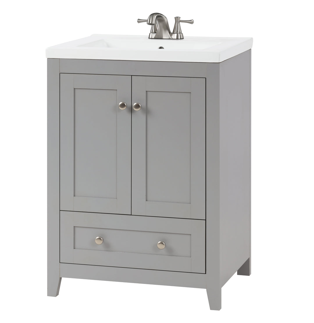 Adak 24" Compact Vanity in Gray with Porcelain Top