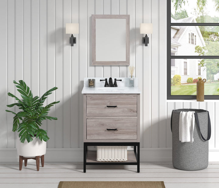 Hartley 25" Single Vanity With Carrara Engineered Stone Top