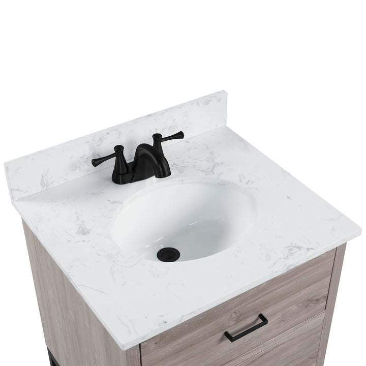 Hartley 25" Single Vanity With Carrara Engineered Stone Top