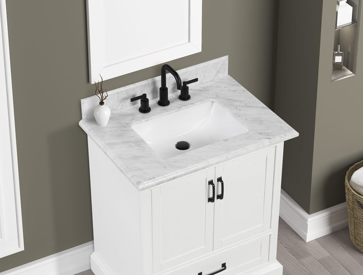 Rhoda Vanity Set with Carrara Marble Top