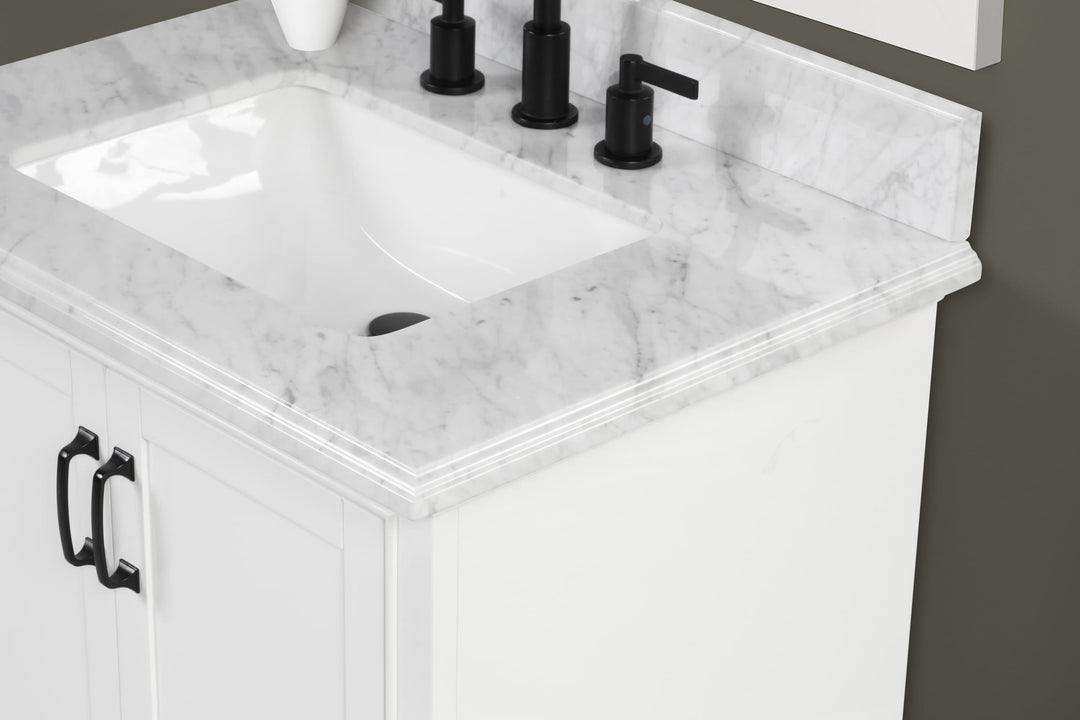 Rhoda Vanity Set with Carrara Marble Top