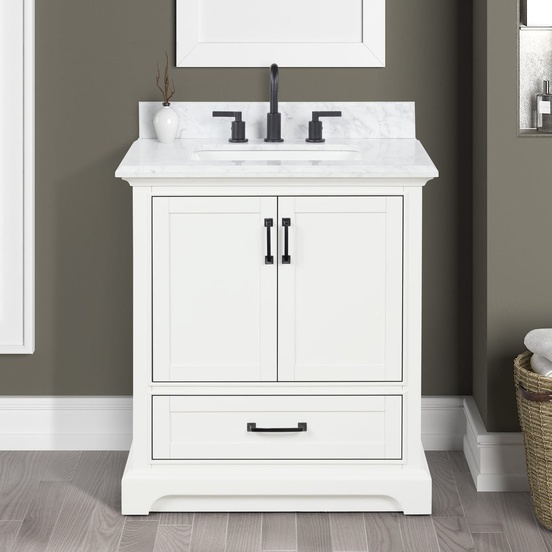Rhoda Vanity Set with Carrara Marble Top