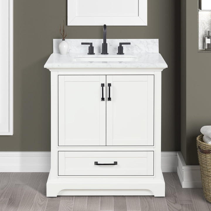 Rhoda Vanity Set with Carrara Marble Top