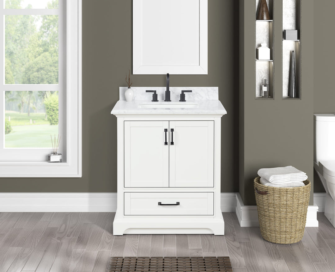 Rhoda Vanity Set with Carrara Marble Top