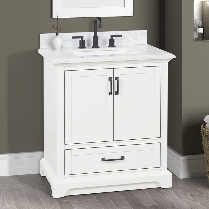 Rhoda Vanity Set with Carrara Marble Top