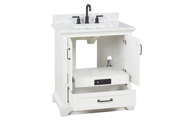 Rhoda Vanity Set with Carrara Marble Top