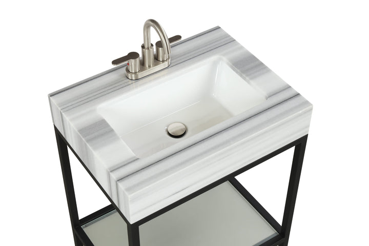 Vaia 24" Bathroom Vanity Set with Natural Marble Top