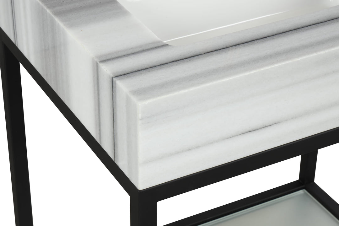 Vaia 24" Bathroom Vanity Set with Natural Marble Top