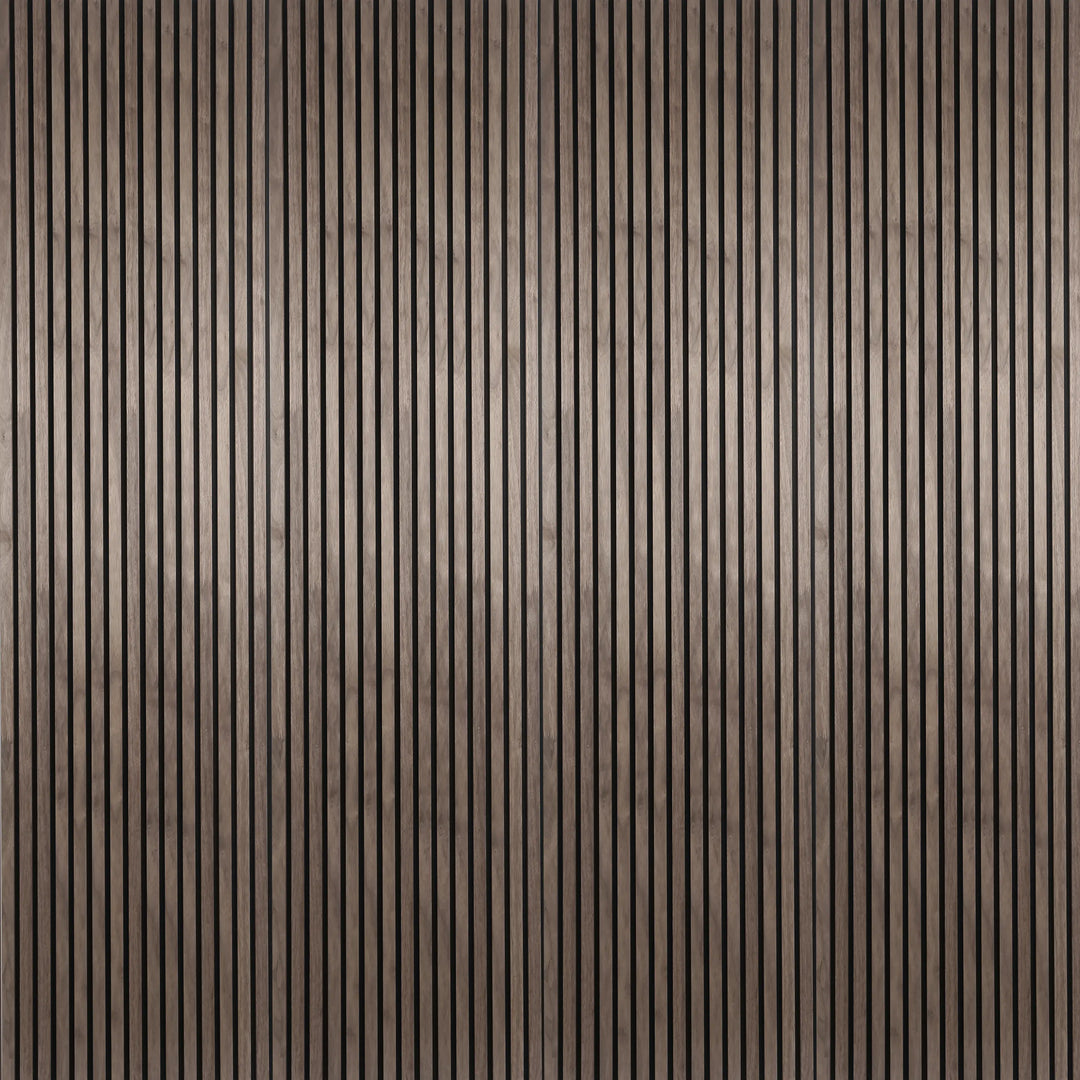 24-in x 94-1/2-in Acoustic Wood Slat Wall Panel - American Walnut(16-sq. ft/ Piece)