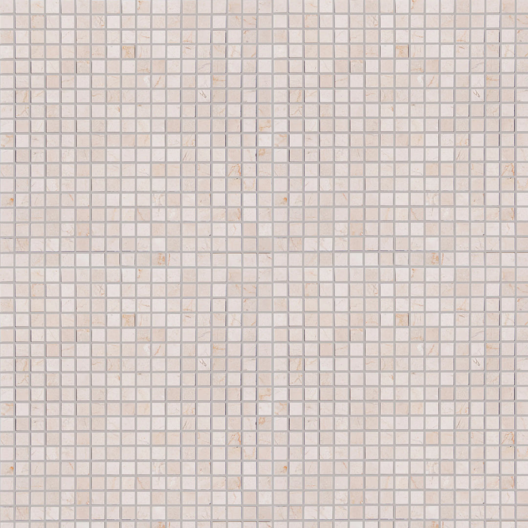 Cream Marfil 12-in x 12-in Polished Mosaic Floor and Wall Tile(1-sq. ft/ Piece)