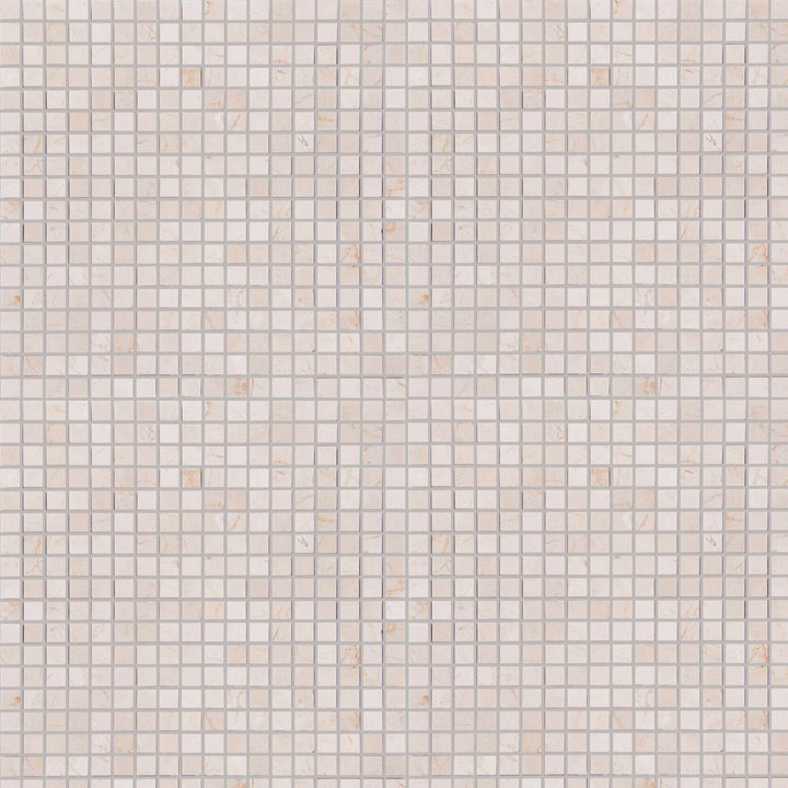 Cream Marfil 12-in x 12-in Polished Mosaic Floor and Wall Tile(1-sq. ft/ Piece)