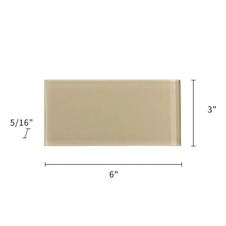 Nude Block Glass Wall Tiles - Sample (Product Shown is Full Size)