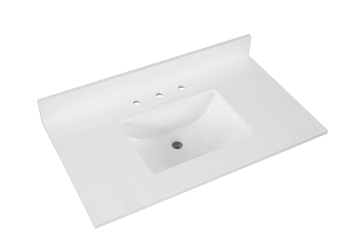 43" Snow White Quartz Vanity Top Sink