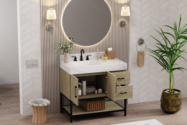 Utopia Vanity with Calacatta Sintered Stone Top