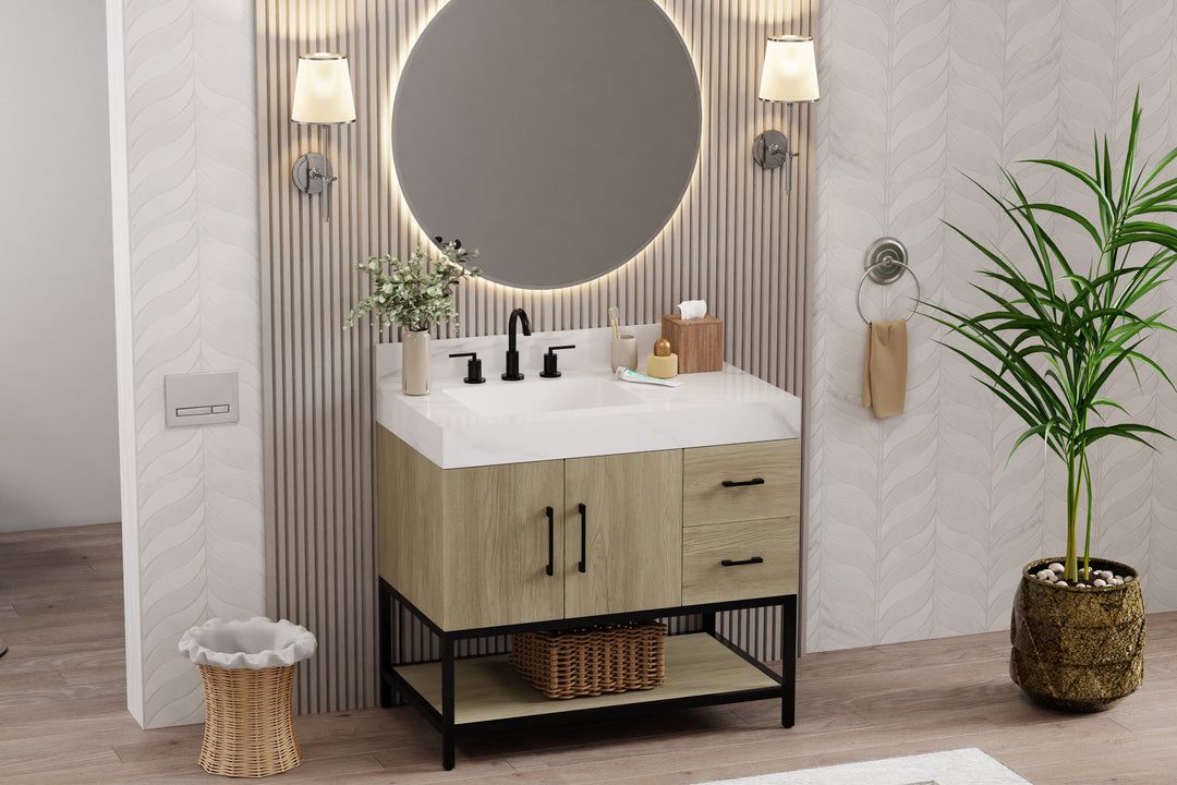 Utopia Vanity with Calacatta Sintered Stone Top