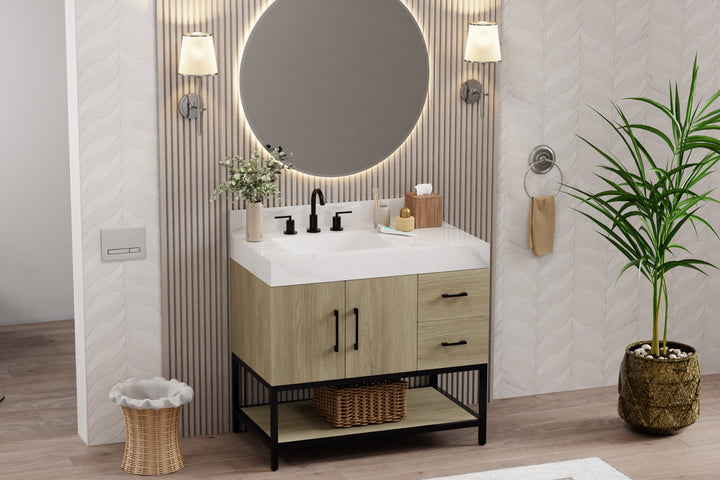 Utopia Vanity with Calacatta Sintered Stone Top