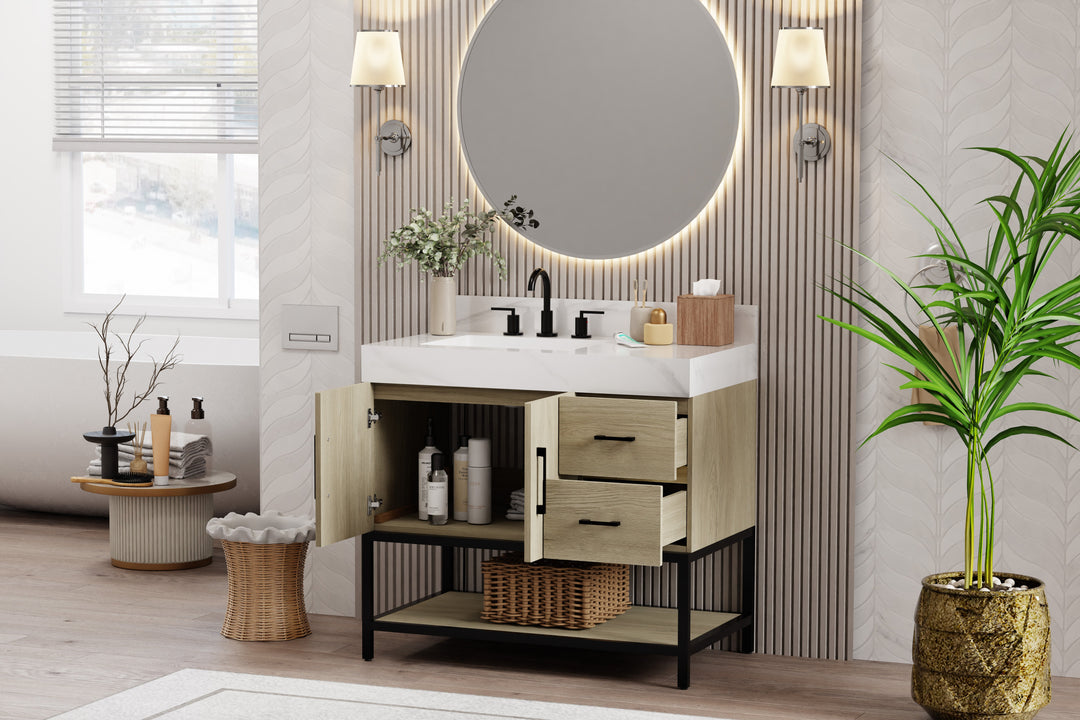 Utopia Vanity with Calacatta Sintered Stone Top
