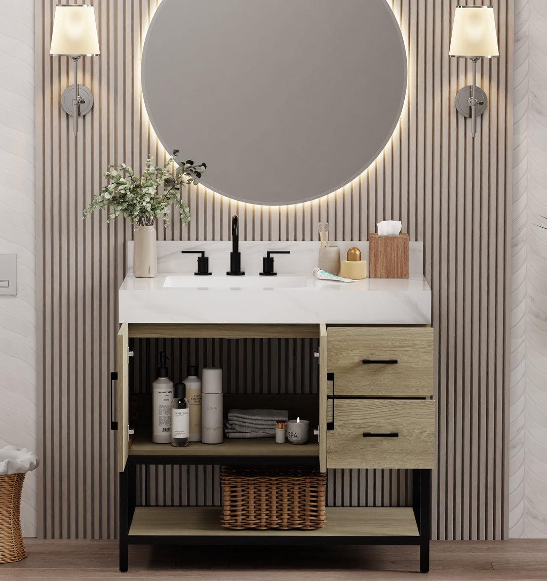 Utopia Vanity with Calacatta Sintered Stone Top