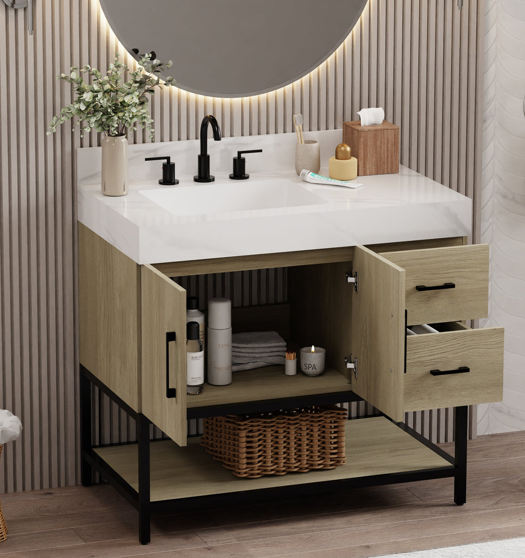 Utopia Vanity with Calacatta Sintered Stone Top
