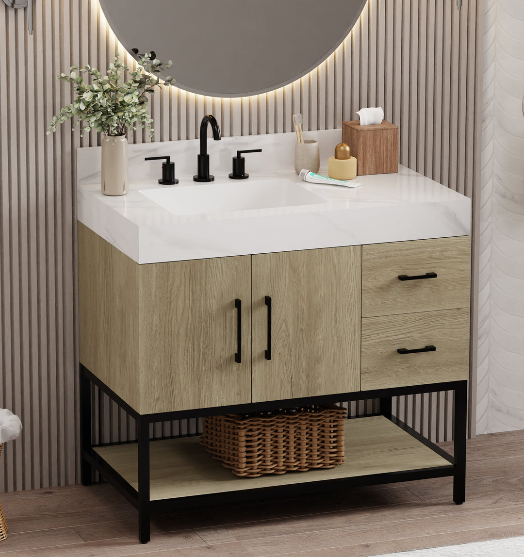 Utopia Vanity with Calacatta Sintered Stone Top