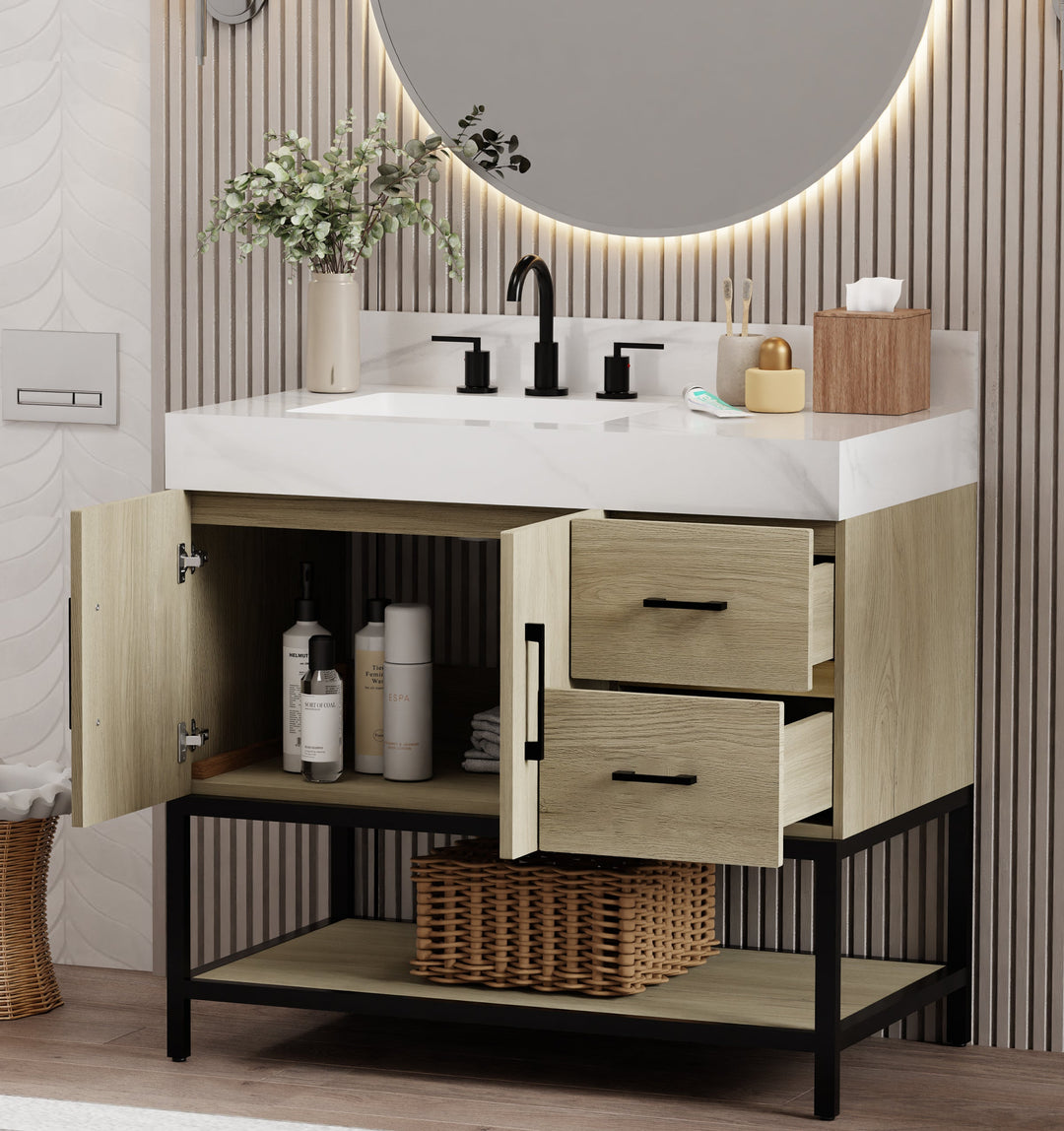 Utopia Vanity with Calacatta Sintered Stone Top
