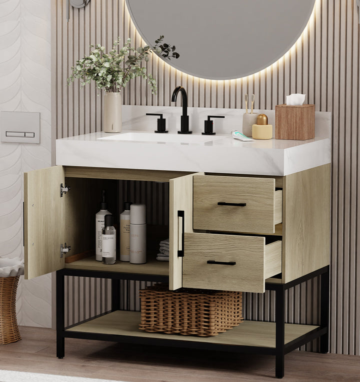 Utopia Vanity with Calacatta Sintered Stone Top